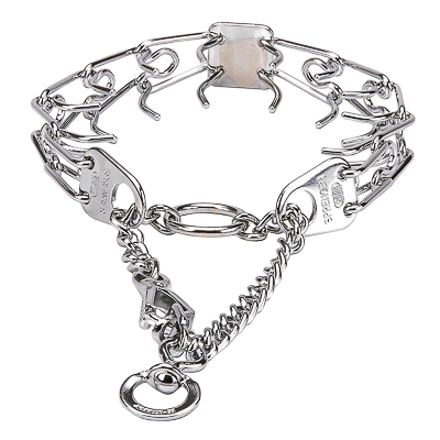 Chrome Plated Dog Pinch Prong Collar with a Swivel and a Small Quick Release Snap Hook (3 mm x 21 ⅗ in) Herm Sprenger