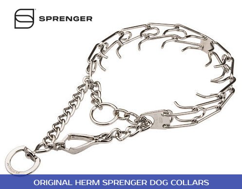 Dog Prong/Pinch collar with swivel &small quick release snap hook [HS33 ...